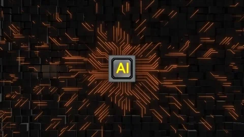 Ai tech Futuristic technology virtual graphic Global Internet connect AI Stock Footage 277251188