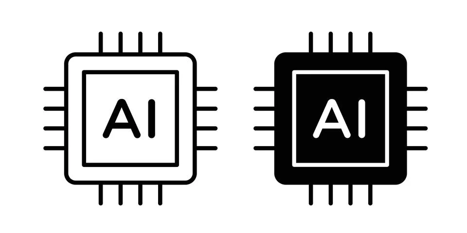 Ai tech icon bundle for website design projects Stock Illustration