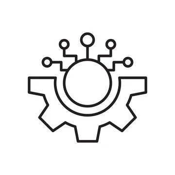 AI tech icon in flat style. Digital transformation vector illustration on i.. Stock Illustration