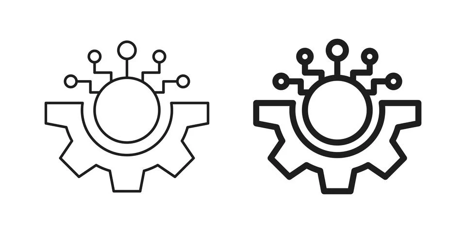 AI tech icon in flat style. Digital transformation vector illustration on i.. 스톡 일러스트