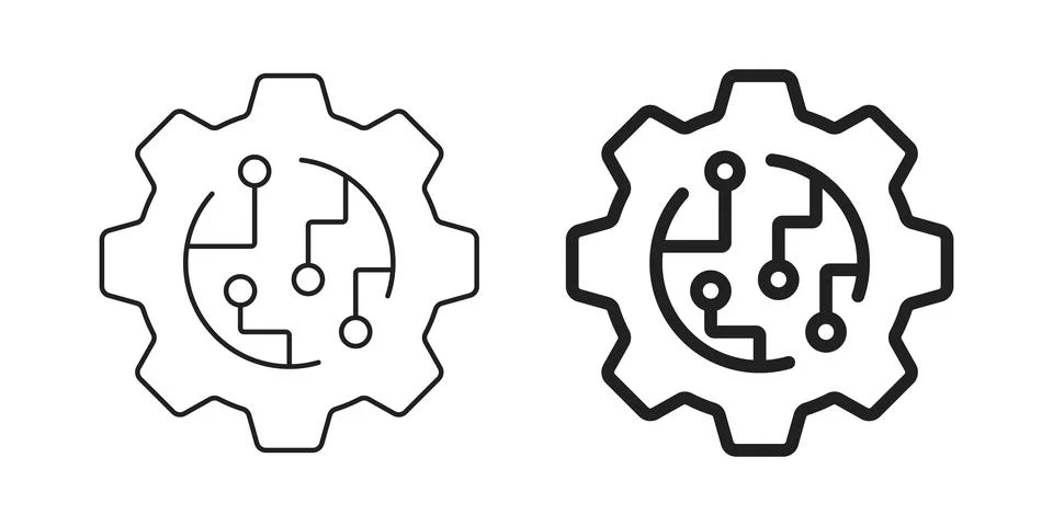 AI tech icon in flat style. Digital transformation vector illustration on i.. Stock Illustration