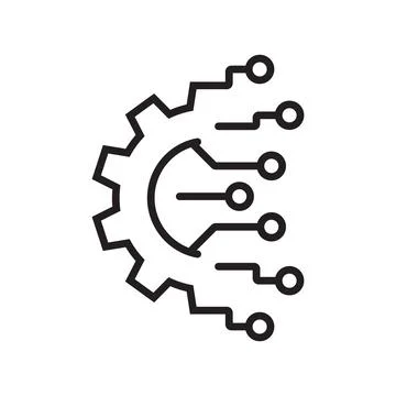 AI tech icon in flat style. Digital transformation vector illustration on i.. Stock Illustration