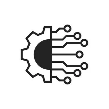 AI tech icon in flat style. Digital transformation vector illustration on i.. Stock Illustration