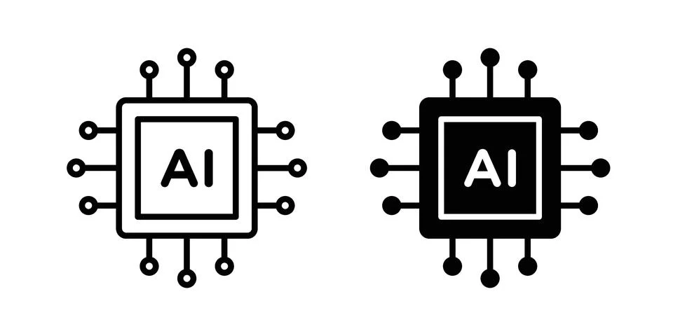 Ai tech icon for web projects Stock Illustration