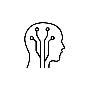 AI Tech Robot with Circuit Board Vector Illustration Illustrazione stock