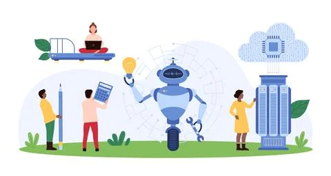 AI tech support concept Stock Illustration