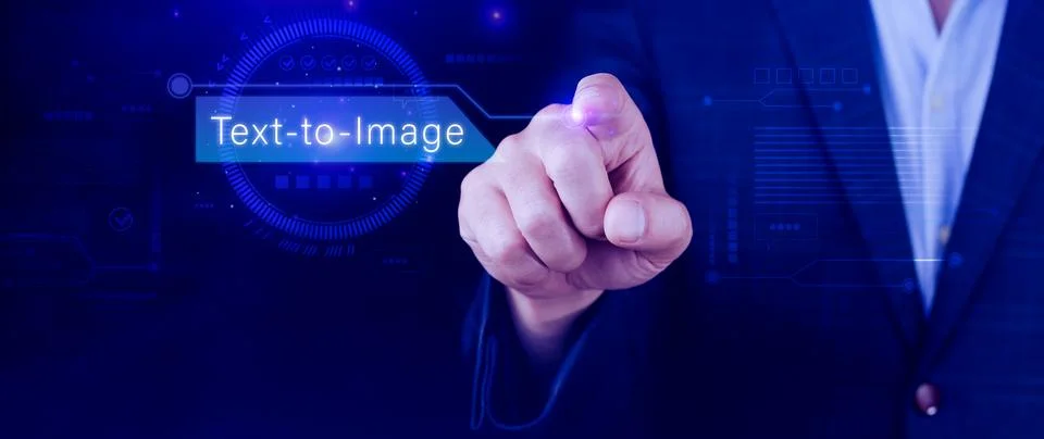 Ai tech Text to image, virtual graphic with AI, Artificial Intelligence, us.. 写真素材