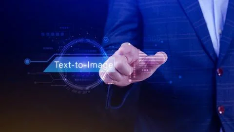 Ai tech Text to image, virtual graphic with AI, Artificial Intelligence, us.. Foto stock