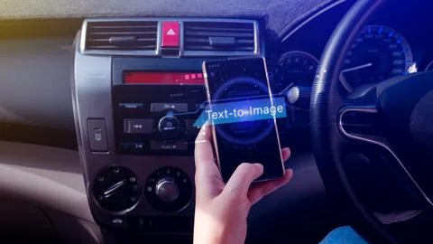 Ai tech Text to image, virtual graphic with AI, Artificial Intelligence, us.. Stock Photos