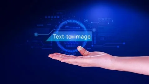 Ai tech Text to image, virtual graphic with AI, Artificial Intelligence, us.. 스톡 사진