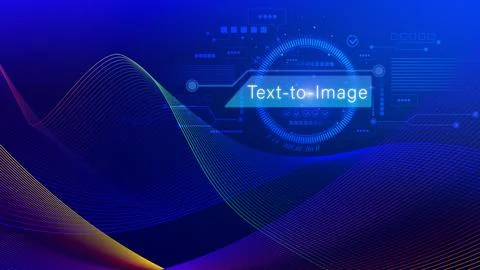 Ai tech Text to image, virtual graphic with AI, Artificial Intelligence, us.. 스톡 사진