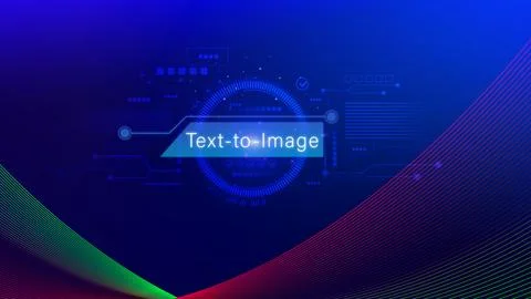 Ai tech Text to image, virtual graphic with AI, Artificial Intelligence, us.. Stock Photos