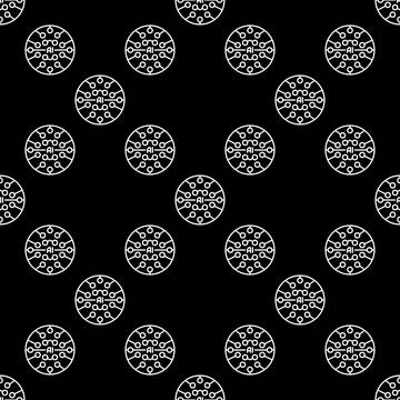 AI tech vector Artificial Intelligence business round seamless pattern in o.. Stock Illustration