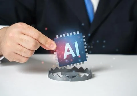 AI technologies can be a trap. Don't overuse artificial intelligence or rely  Stock Photos