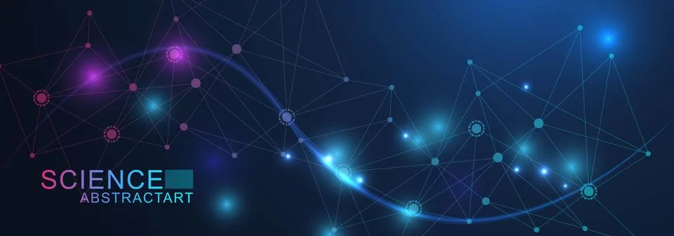 AI technology abstract background. AI generative art creative banner concept in Stock Illustration