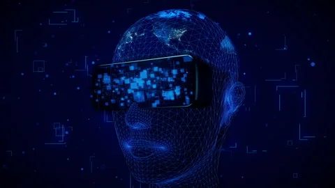 Ai Technology and a human face Stock Footage 239001161