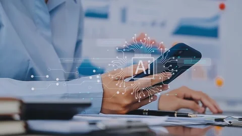 Ai technology, Artificial Intelligence. man using technology smart robot AI.. Stock Footage 284353354