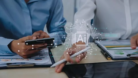 Ai technology, Artificial Intelligence. man using technology smart robot AI.. Stock Footage 284353364