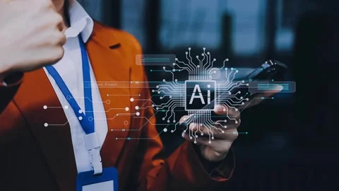 Ai technology, Artificial Intelligence. man using technology smart robot AI.. Stock Footage 284353425