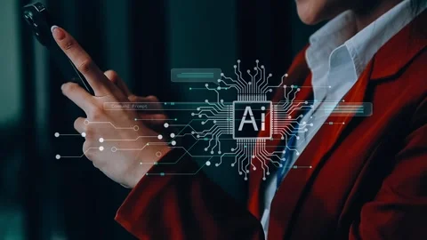 Ai technology, Artificial Intelligence. man using technology smart robot AI.. Stock Footage 284353442