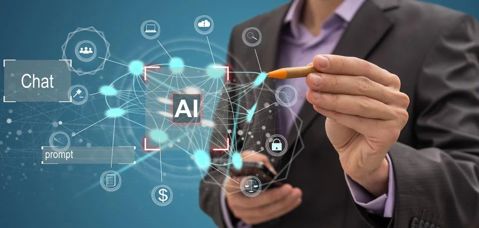 Ai technology, Artificial Intelligence. man using technology smart robot AI Stock Photos