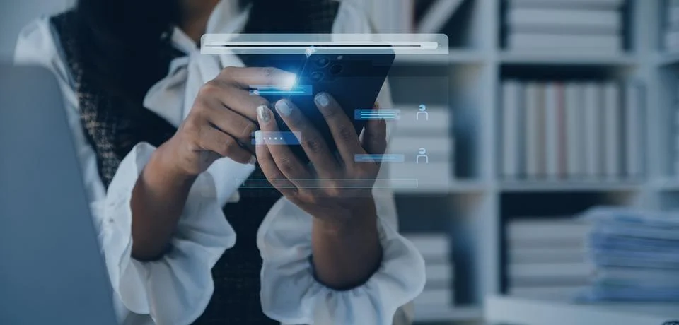 Ai technology, Artificial Intelligence. Man using technology smart robot AI.. Stock Photos