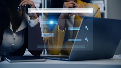 Ai technology, Artificial Intelligence. Man using technology smart robot AI.. Stock Photos