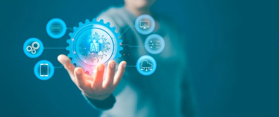 Ai technology, Artificial Intelligence. Technology smart robot AI, artifici.. Foto stock