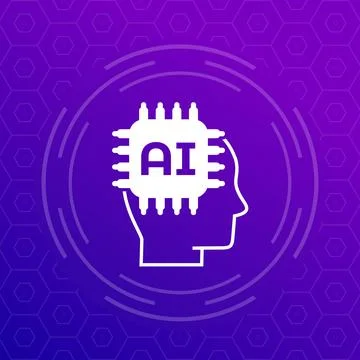 AI technology, Artificial Intelligence vector icon Stock Illustration