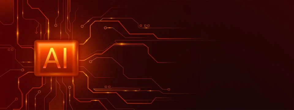 AI technology background with circuit pattern Stock Illustration