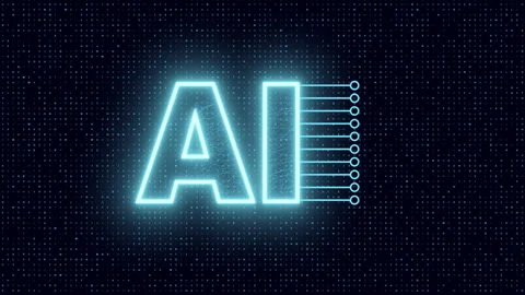 AI Technology Big Data Technology Matrix, Digital Data Flow Transferring Stock Footage 345644369