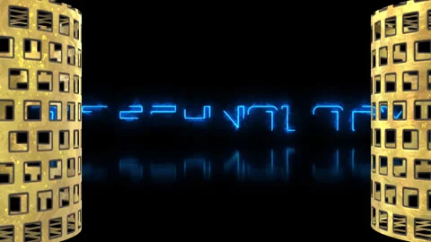 Ai technology blue neon text emerging animation Stock Footage 333374915