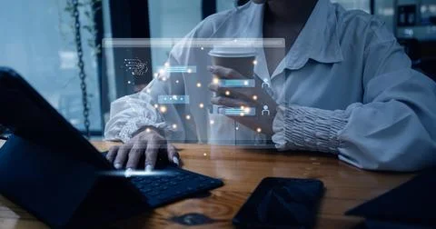 Ai Technology, Chat with AI, Artificial Intelligence. Man using technology .. Stock Photos