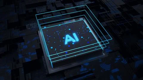AI technology circuit board for digital chip and technology concept Stock Illustration
