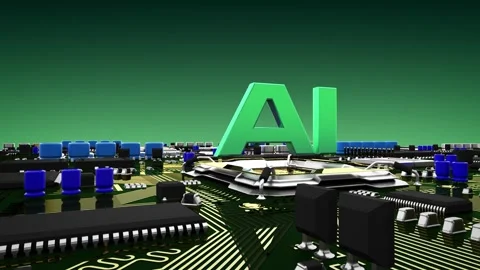 AI Technology Circuit Board Stock Footage 295421163