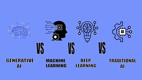AI Technology Comparison Animation Purple Background Modern Style Vidéo 333912320