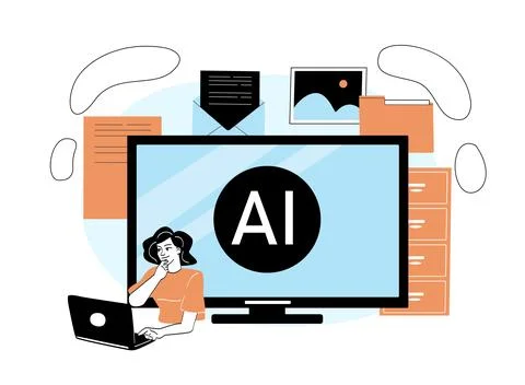 AI technology concept illustration. Vector illustration Illustrazione stock