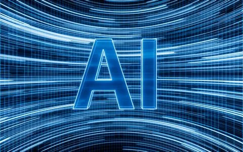 AI technology, concept of science and technology, 3 rendering. Illustrazione stock