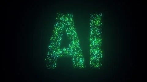 AI technology conception, animation slow motion zero and one real digits Stock Footage 282215835