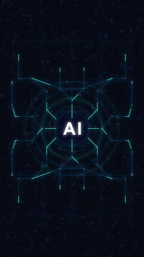 Ai technology digital neural network, glowing data connection lines Stock Footage 348324993