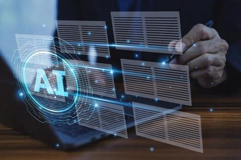 AI technology enhances document processing for businessmen by automating da.. 库存照片