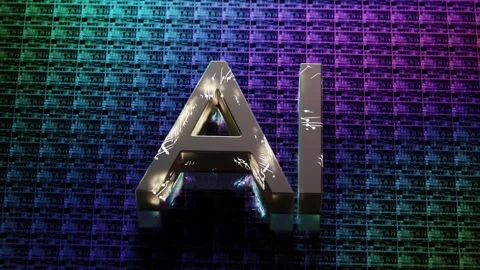 AI Technology with Futuristic Microchip Background. AI Sign. Stock Footage 289784000