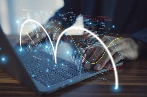 AI technology helps businessmen optimize logistics management by automating.. Stock Photos