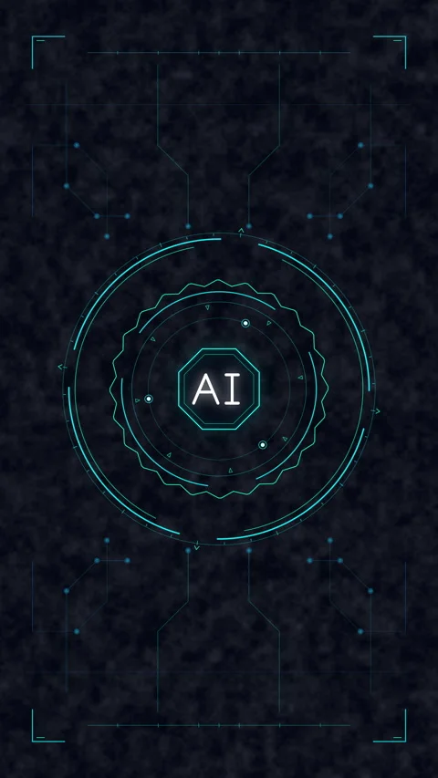 Ai technology hud interface scan circle digital data futuristic Stock Footage 348325009