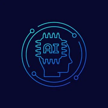 AI technology icon, Artificial Intelligence Stockillustratie