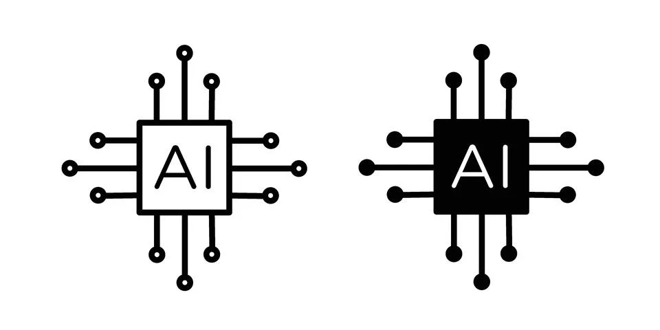 Ai Technology icon bundle for website design projects Stock Illustration