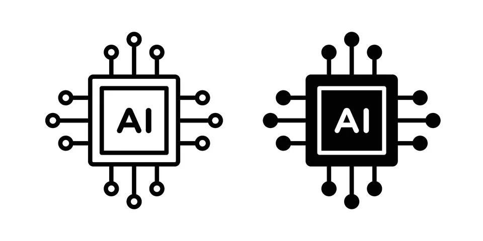 Ai Technology icon for web projects Stock Illustration