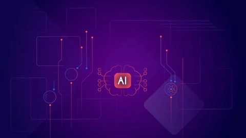 AI Technology Impact on Business process and Decision Making - Animated Illus Stock Footage 337324271