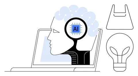 AI technology, innovation, machine learning, digital transformation, creativi イラスト素材