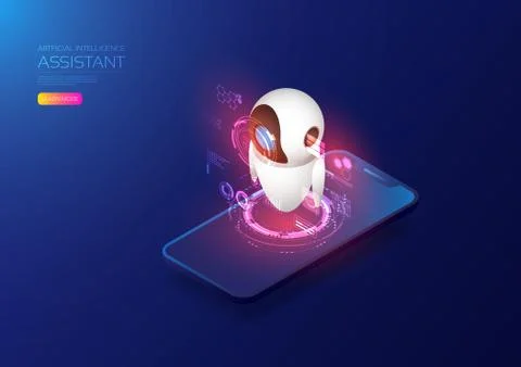 Ai technology isometric 스톡 일러스트